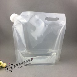 廠家供應(yīng)現(xiàn)貨 5L可折疊飲用水包裝 袋大容量儲水自立袋可手提