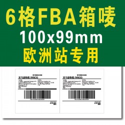 歐洲站6格10*10cm亞馬遜FBA外箱物流倉存轉(zhuǎn)運(yùn)條碼標(biāo)簽